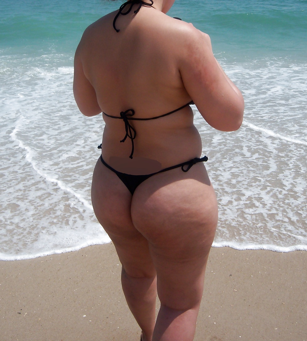 Shaved chubby Latin wife at nude beach #26995807