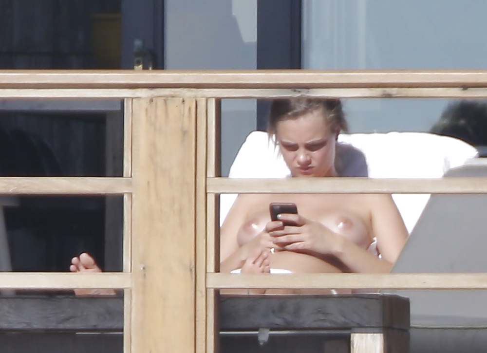 Cara Delevingne Sunbathing Topless #41073568