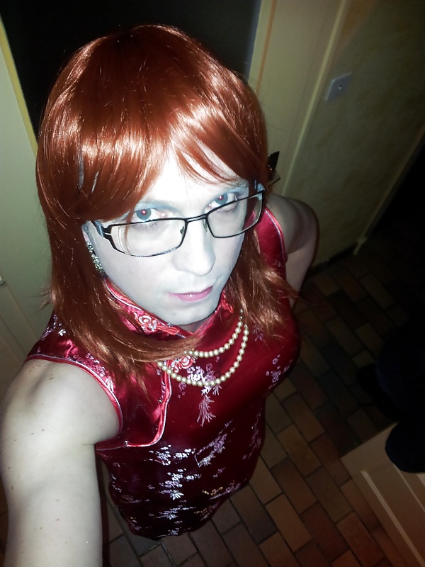 Red hair and red dress #34413476