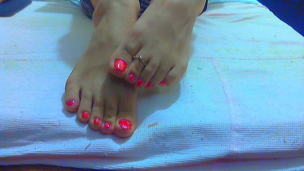 My feet with red pedicure! made by request #24345777