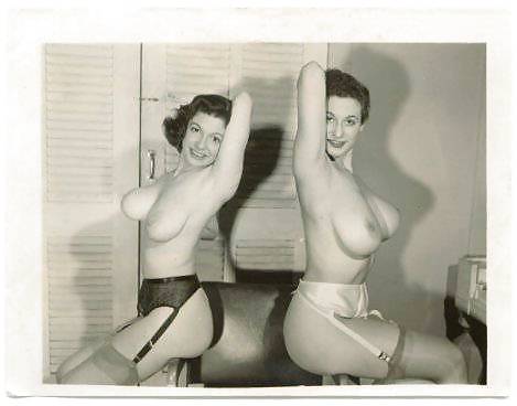 Two vintage models together posing #36033764