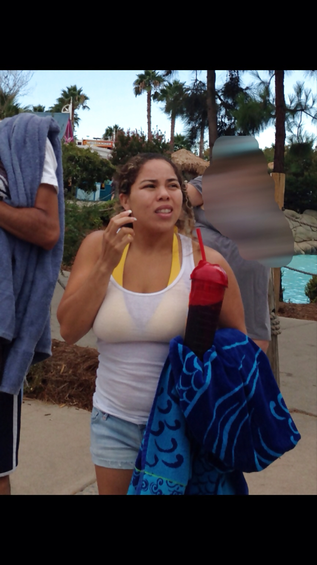 Candid busty mexican girl at waterpark #37249375