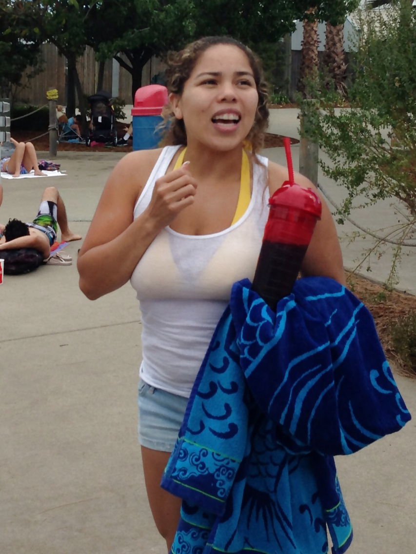 Candid busty mexican girl at waterpark #37249383