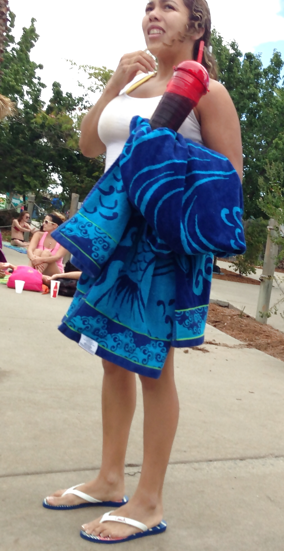 Candid busty mexican girl at waterpark #37249386