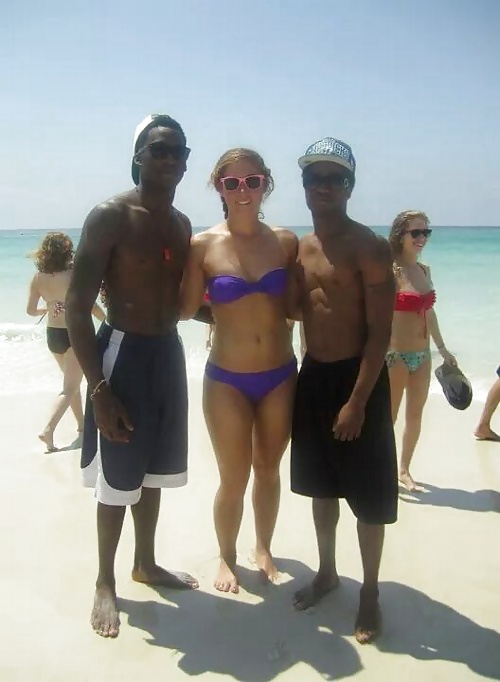 Bikini Clad White Women With Black Men #30362402