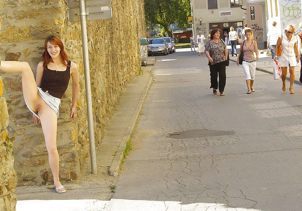 Public pussy flashing. Pussy on the streets! #36820092