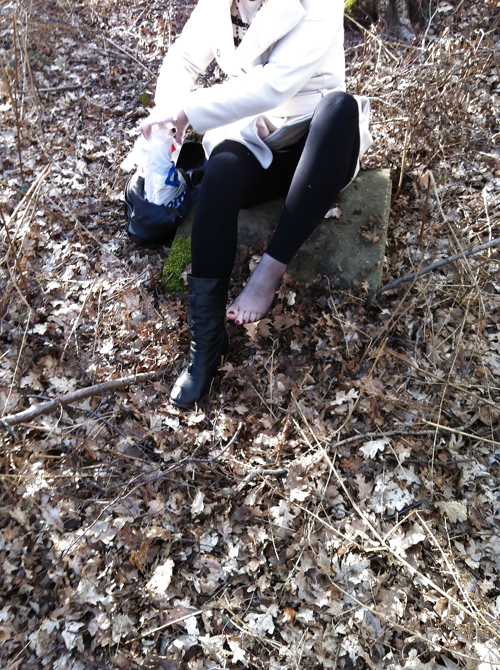 Em shows her feet in the woods 22.03.14 #25645007
