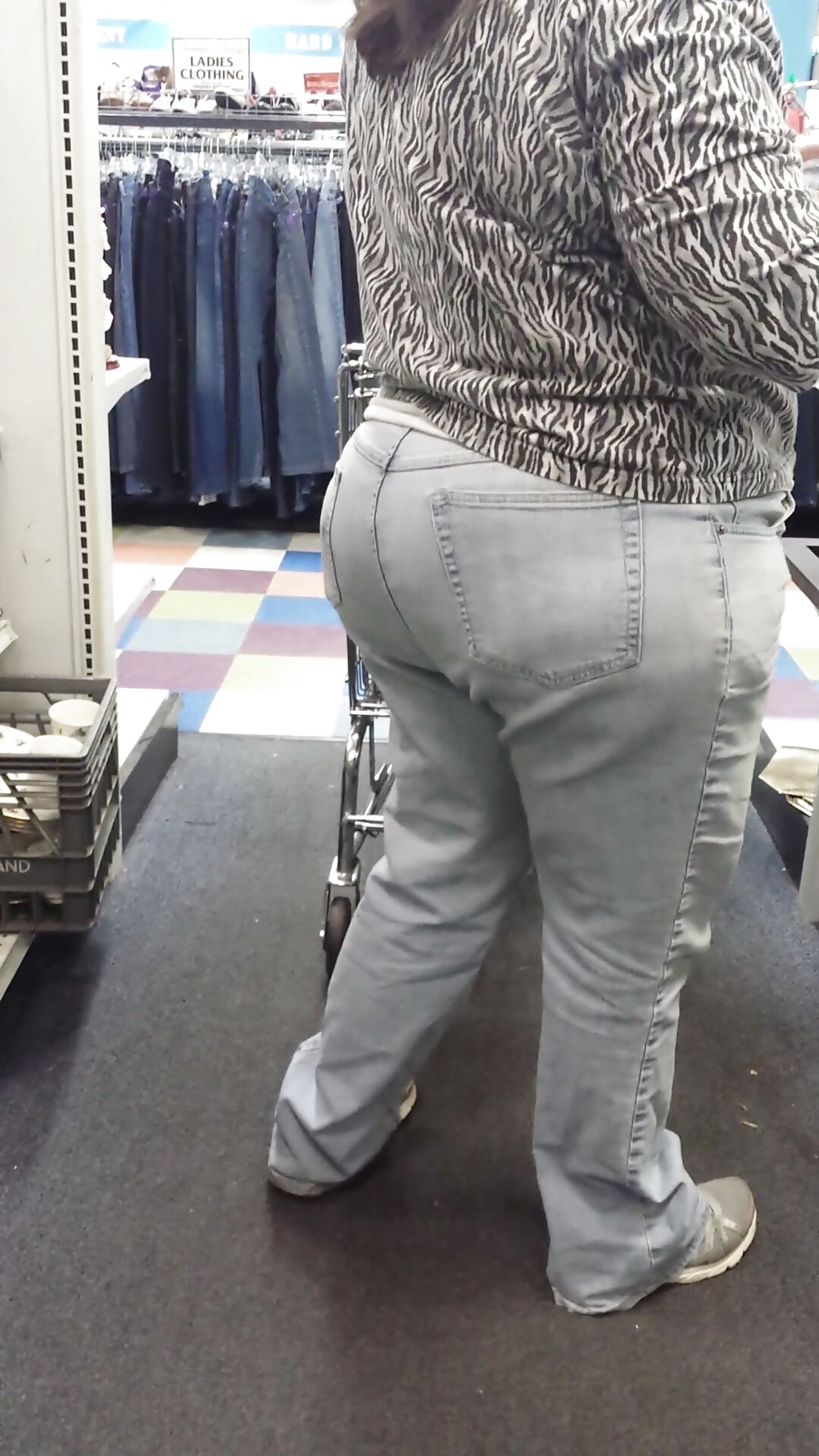 Candid shopping big ass large booty white mature bbw  #38773619