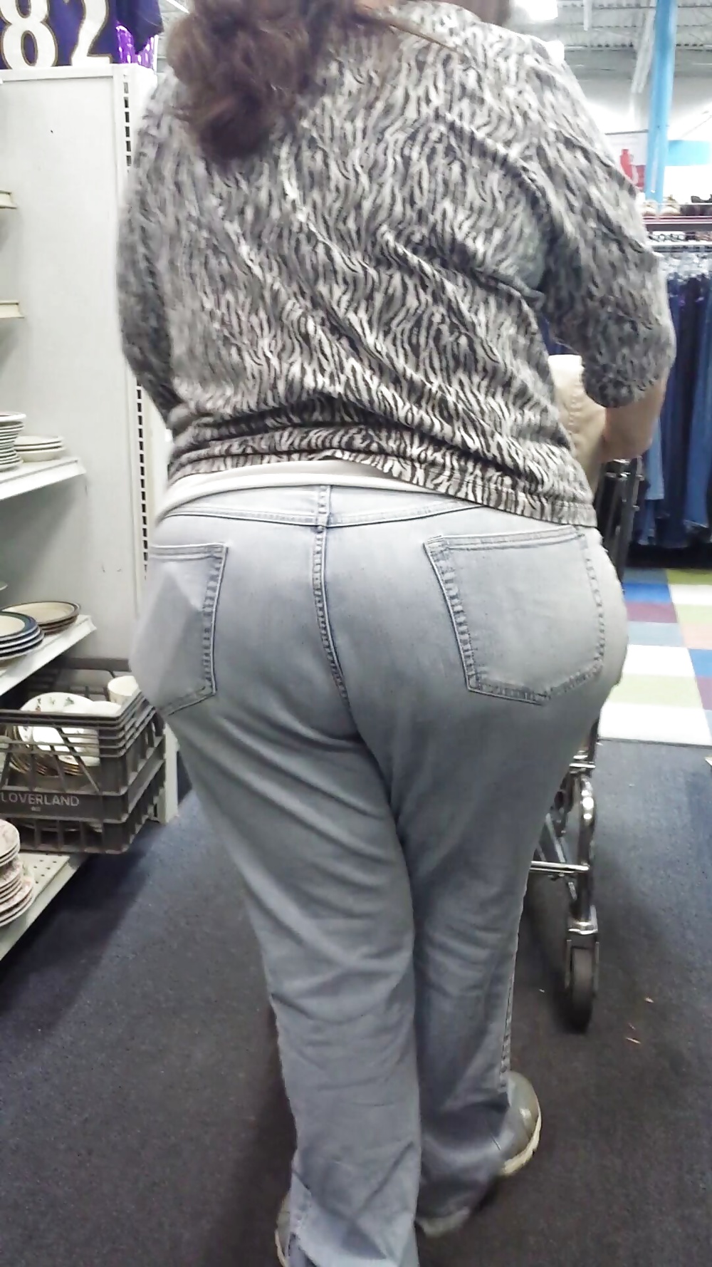 Candid shopping big ass large booty white mature bbw  #38773696