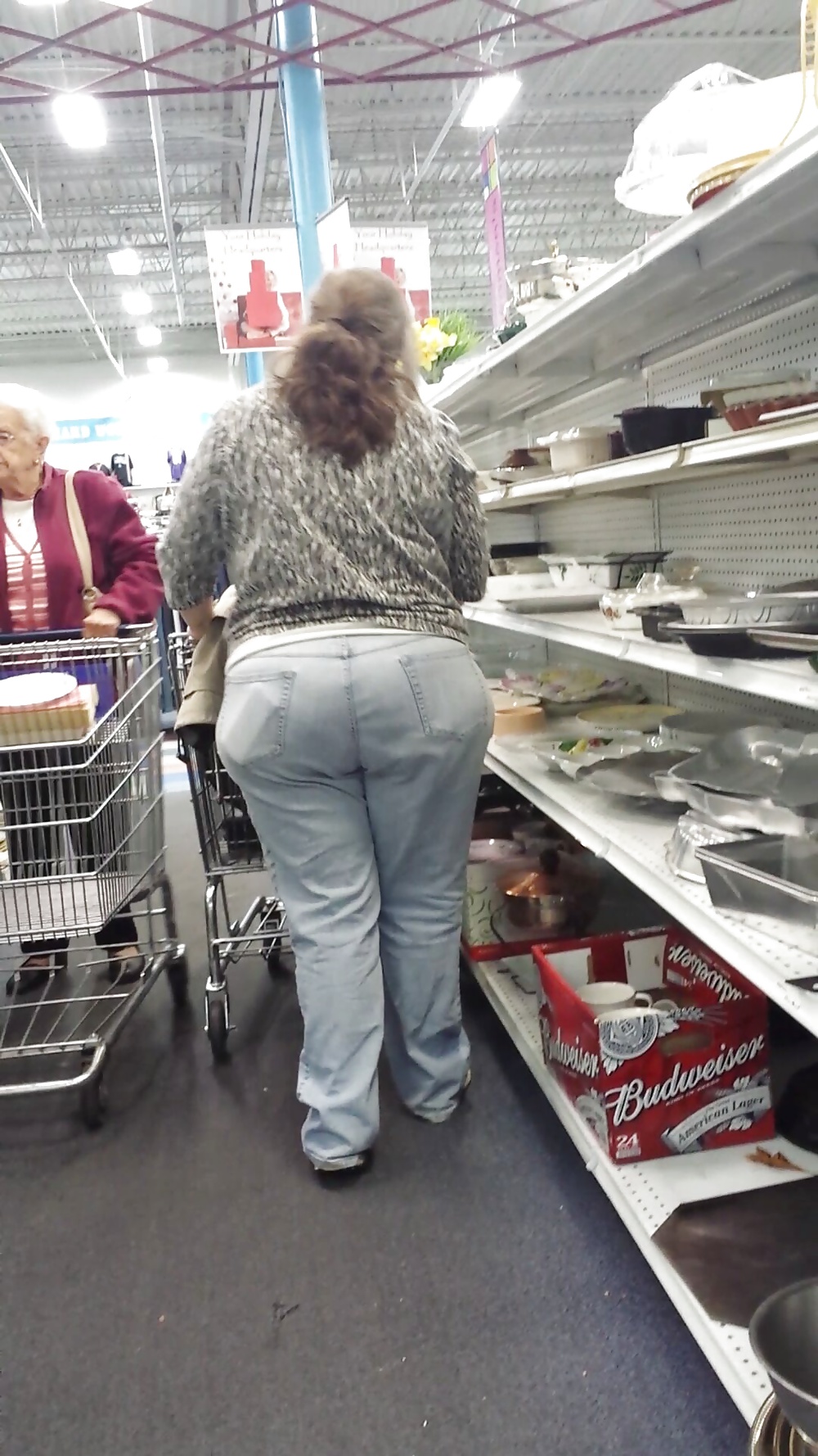 Candid shopping big ass large booty white mature bbw  #38773705