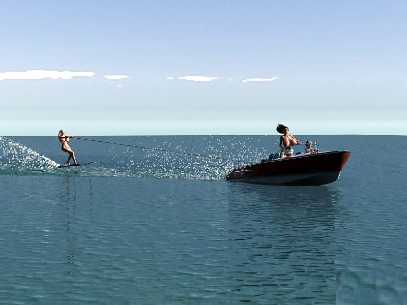 Cartoon 3D: BIG tits boat ride. #40097015