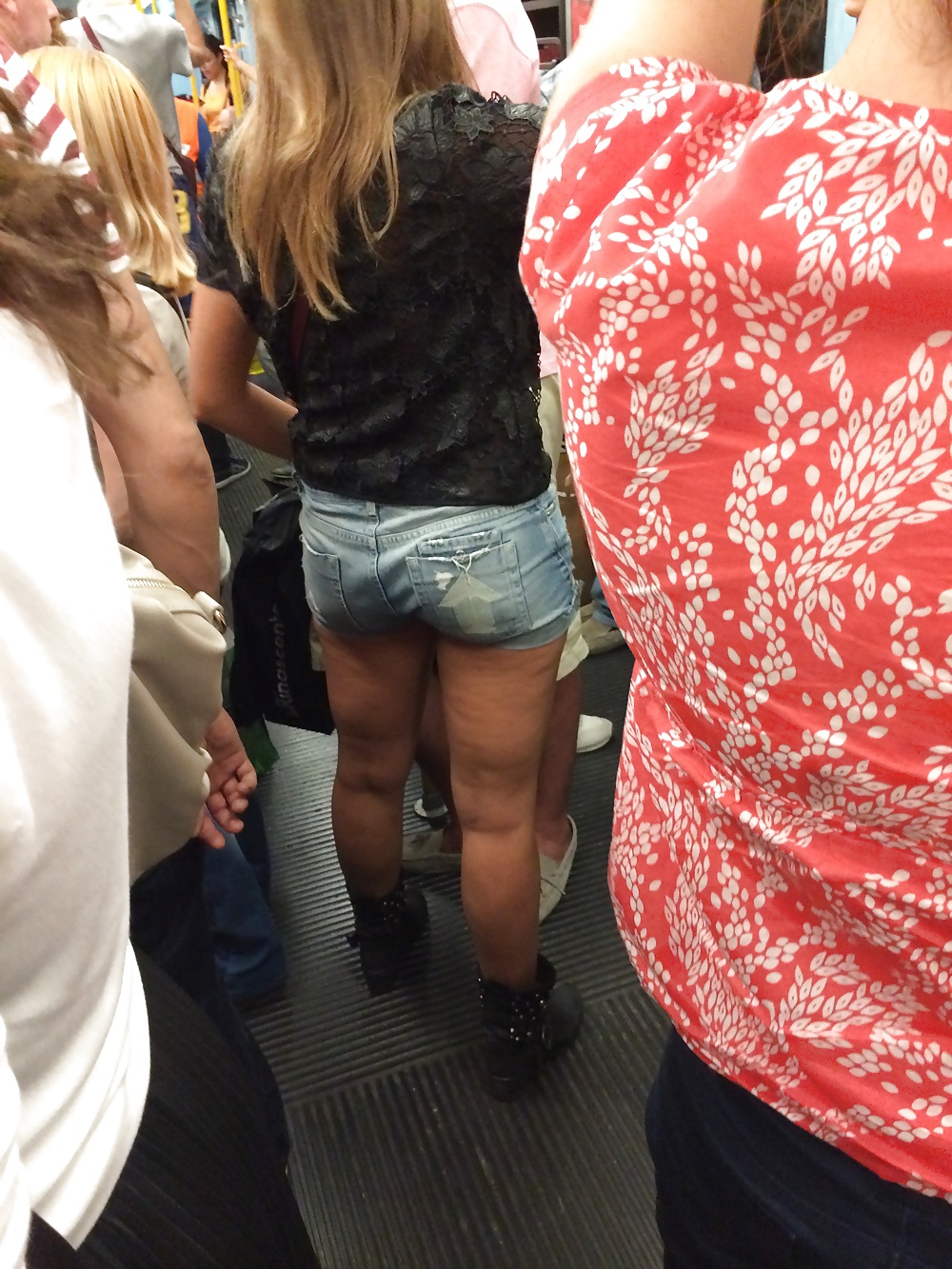 Blonde teen with big cellulite ass on the subway #28787282