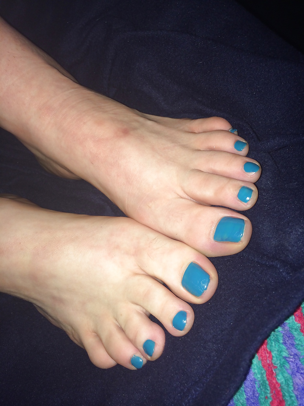 Footjob Blue Nails Hot Feet #32679334