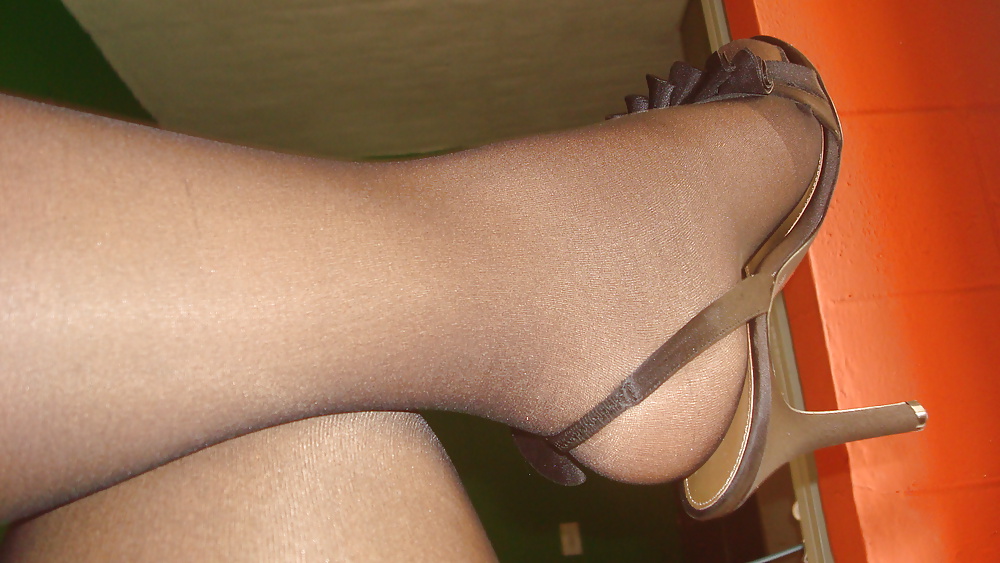 Stockings over pantyhose - crossdresser #22932349