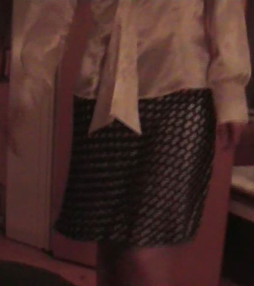 Satin white blouse, polka dot skirt and panties #30366217