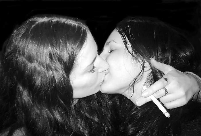 Smoking Babes - Lesbian Kissing #24881391