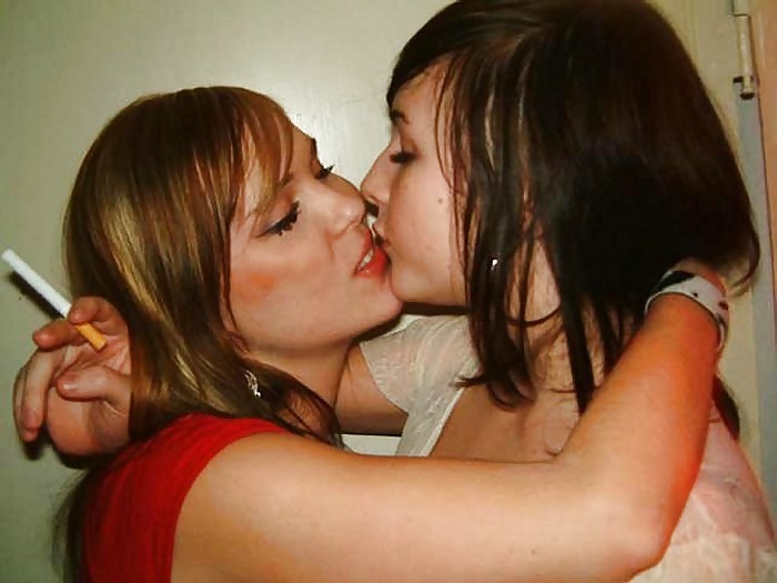 Smoking Babes - Lesbian Kissing #24881455