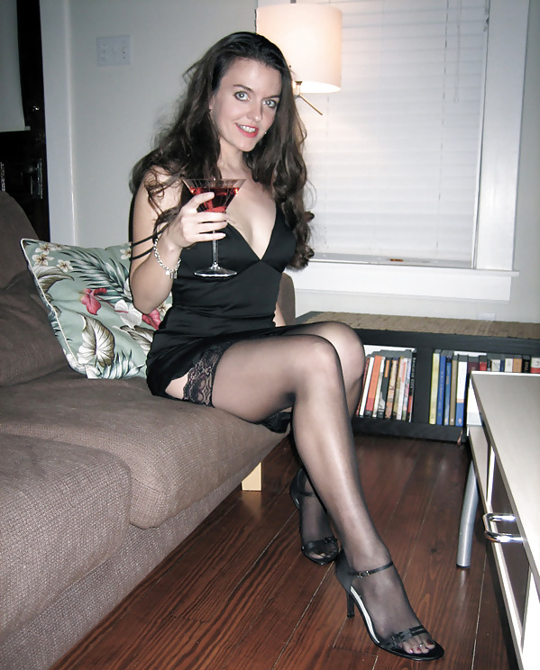 Young ladies model vintage nylons