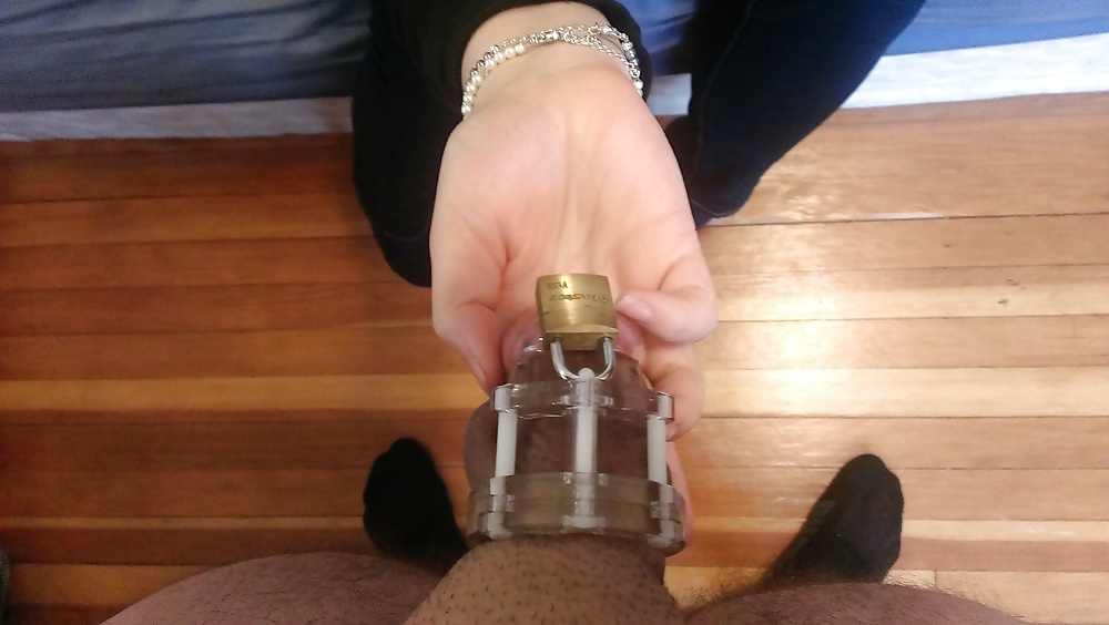 Chastity tease for my foot slave cuckold boyfriend
 #24160974