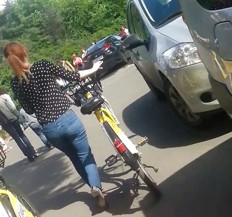 Spy sexy women in bicycle romanian #31416638