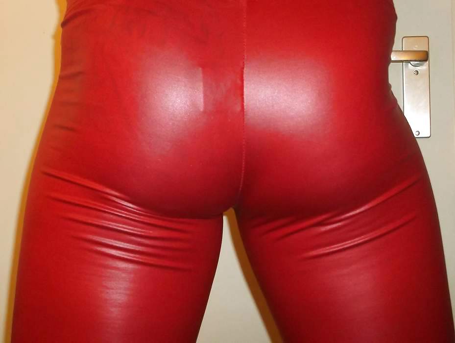 My red shiny tight leggins #23725086