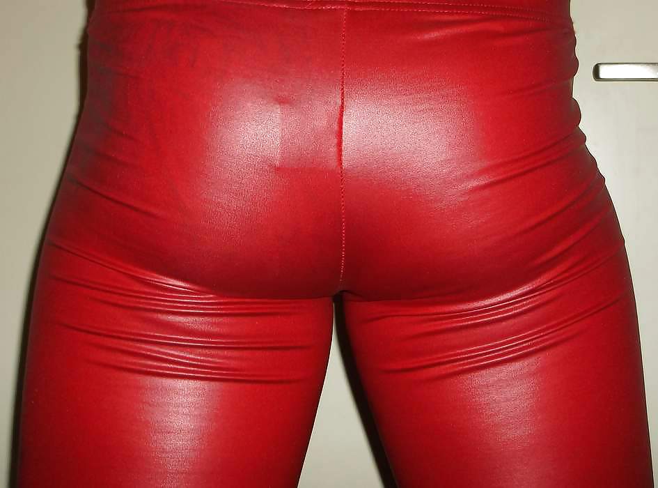 My red shiny tight leggins #23725090
