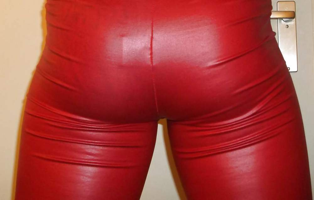 My red shiny tight leggins #23725095