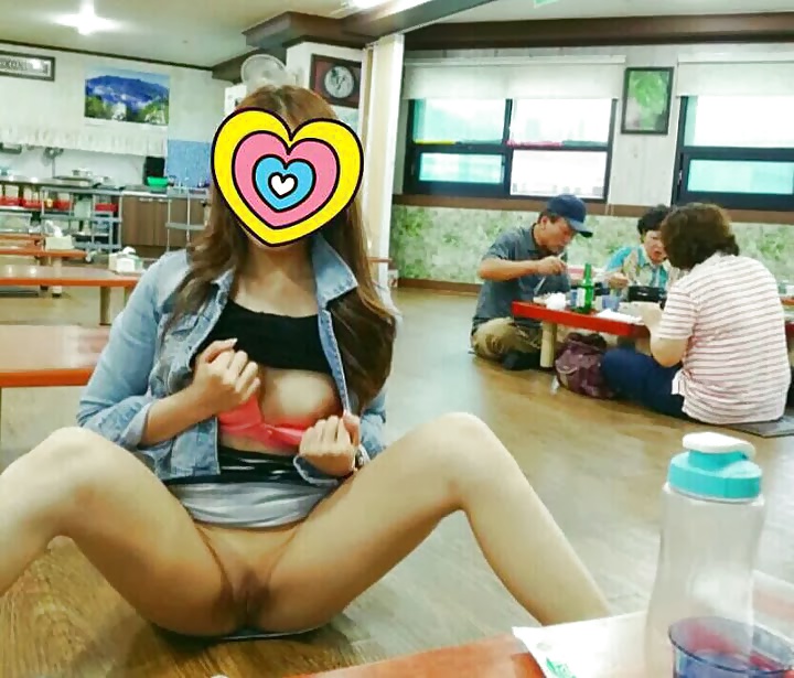 Korean girl flashing in public