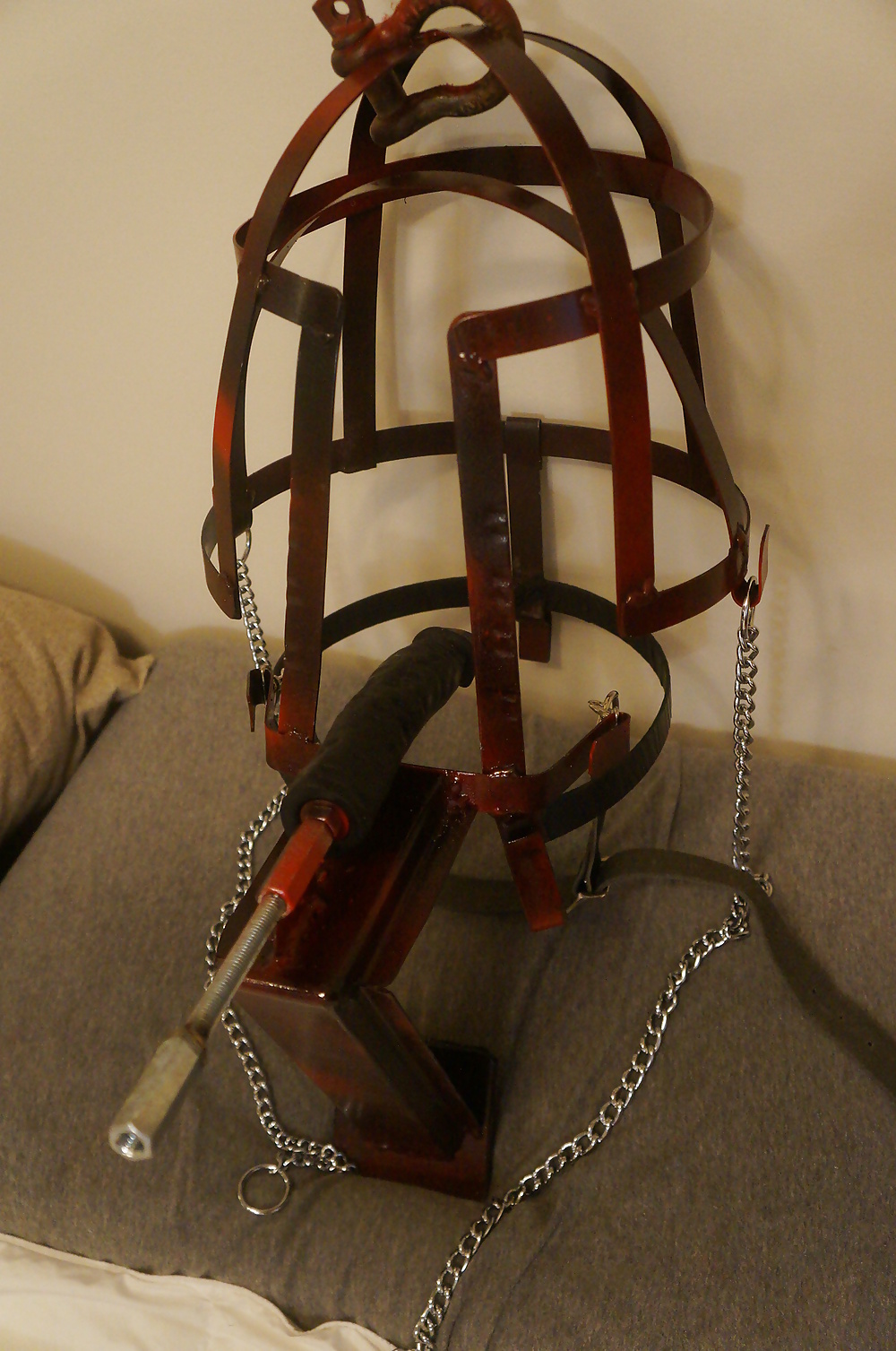 My metal head cage with adjustable dildo #39747481
