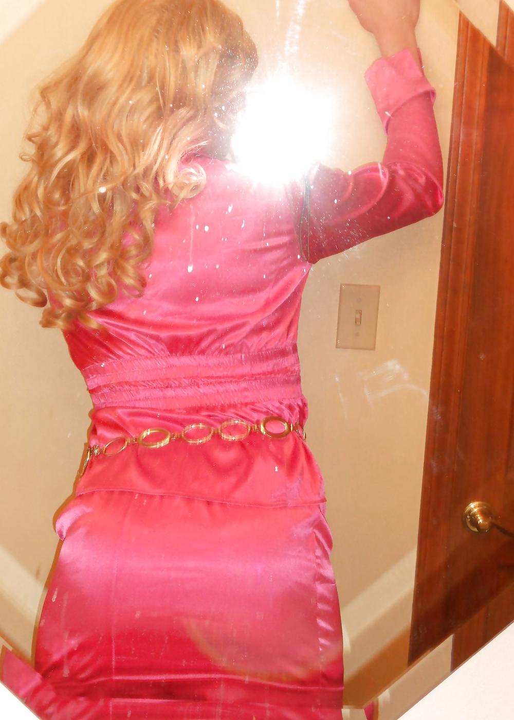 Pink Satin Suit Sissy Vanessa #34680090