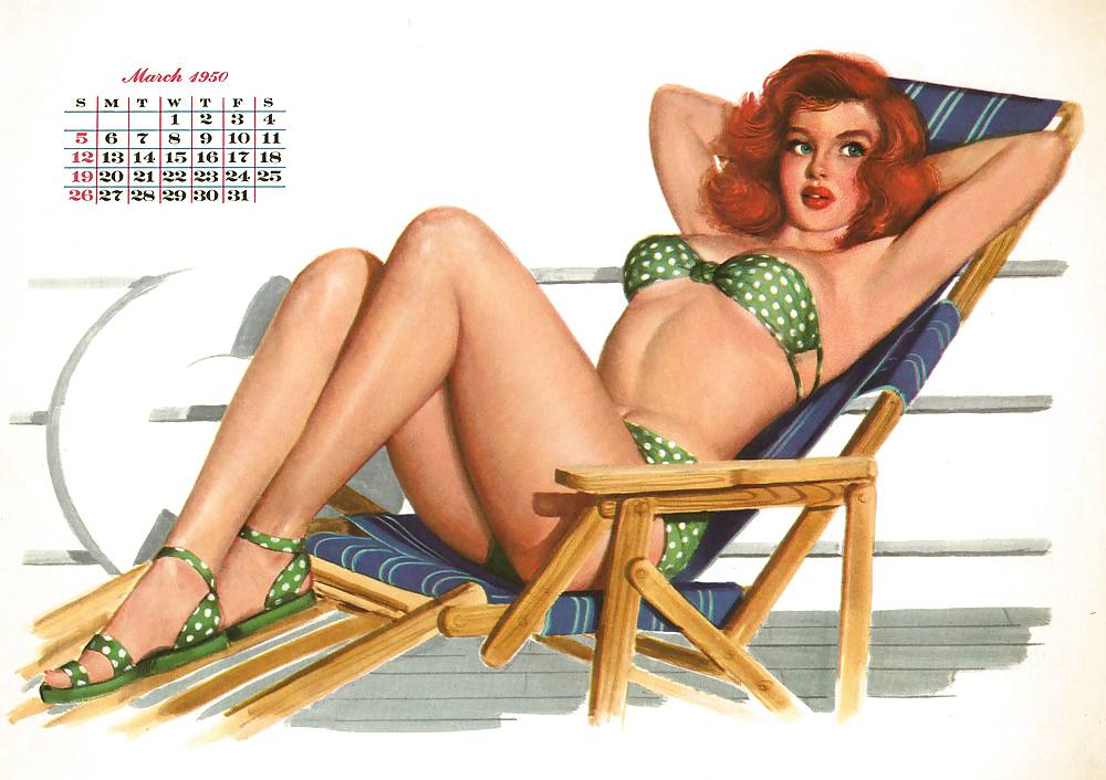 Erotic Calendar 16 - Al Moore Pin-ups 1950 #23470444