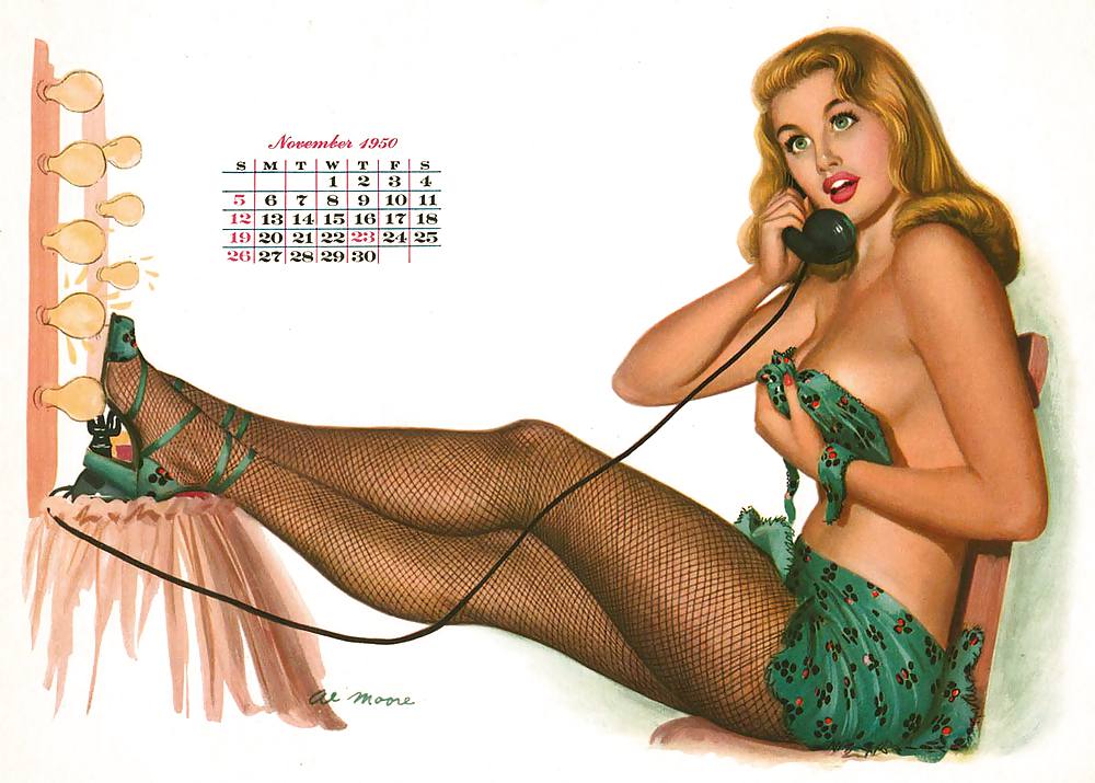Erotic Calendar 16 - Al Moore Pin-ups 1950 #23470454