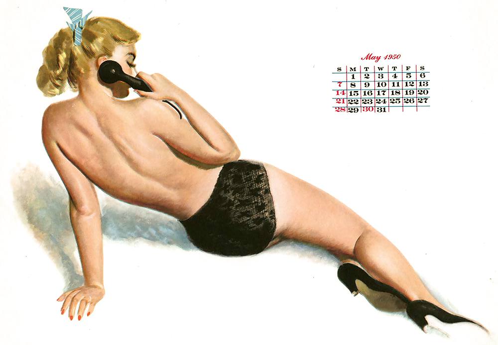 Erotic Calendar 16 - Al Moore Pin-ups 1950 #23470464
