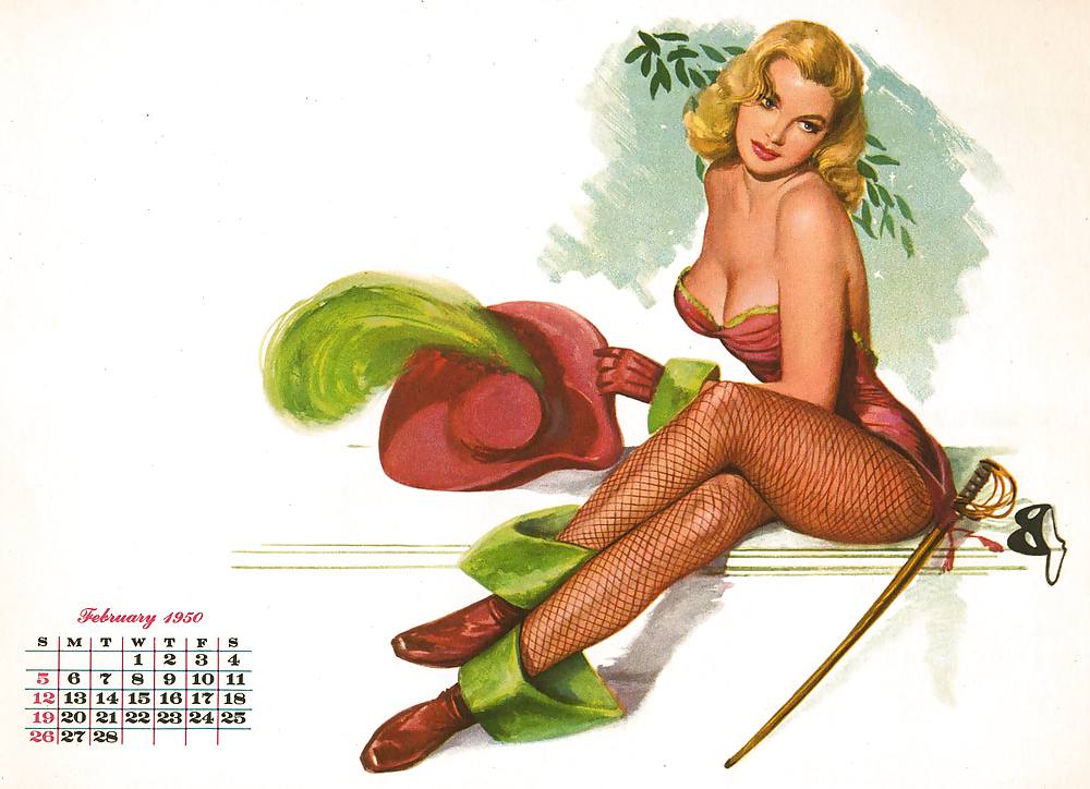 Erotic Calendar 16 - Al Moore Pin-ups 1950 #23470477