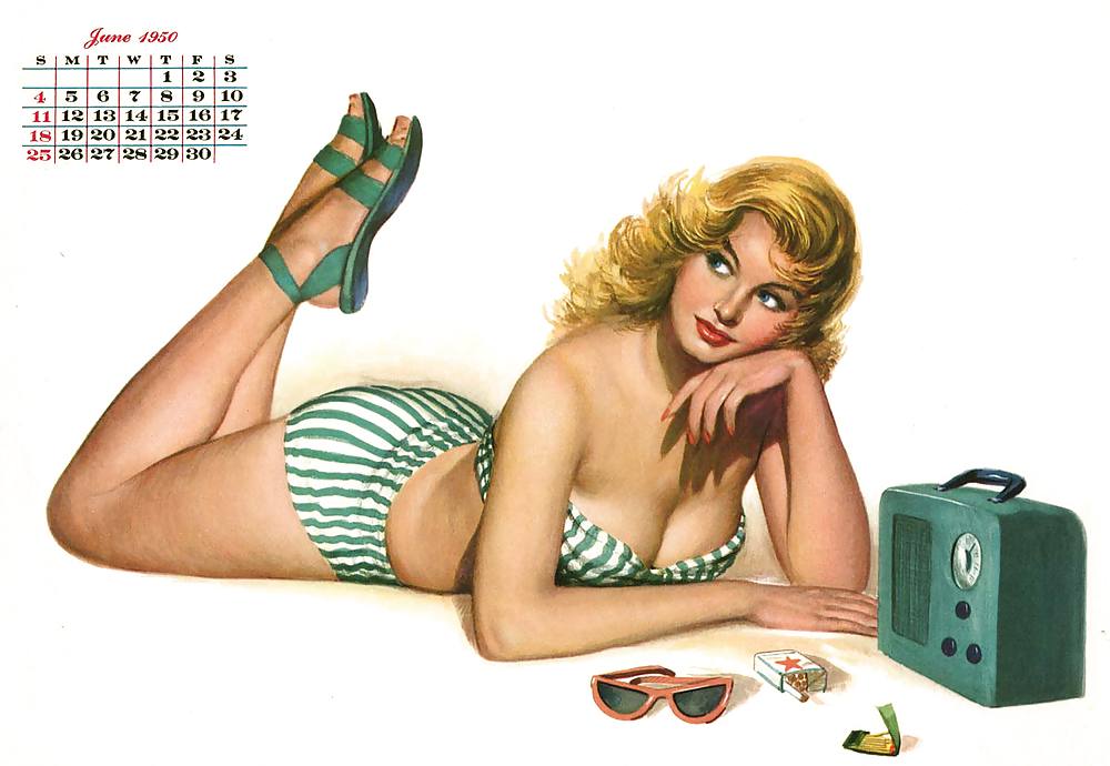 Erotic Calendar 16 - Al Moore Pin-ups 1950 #23470484