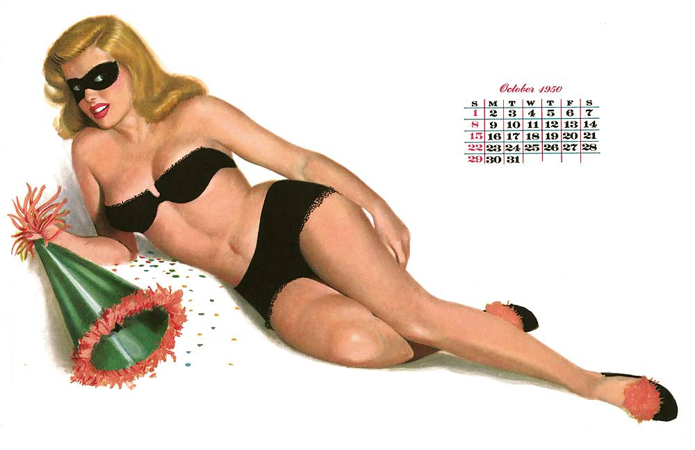 Erotic Calendar 16 - Al Moore Pin-ups 1950 #23470487
