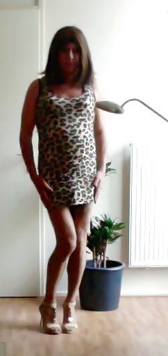 Leopard print dress and summer sandals  #28682753