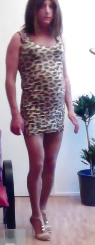 Leopard print dress and summer sandals  #28682780
