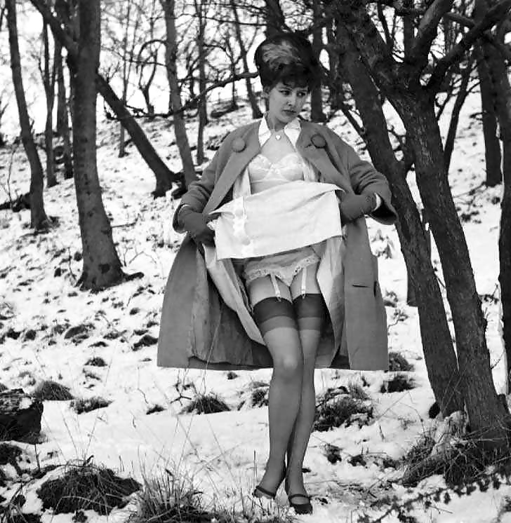 Vintage ladies-white panties and snow! #33602654