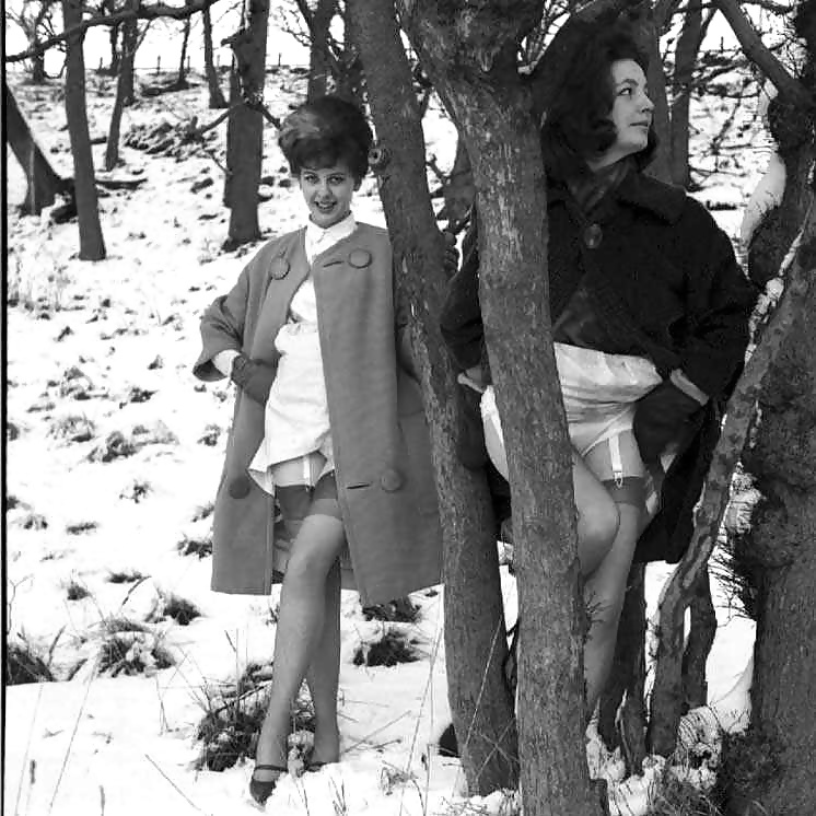 Vintage ladies-white panties and snow! #33602703