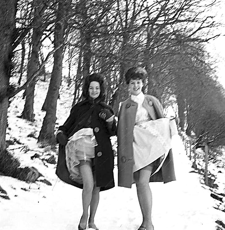 Vintage ladies-white panties and snow! #33602706