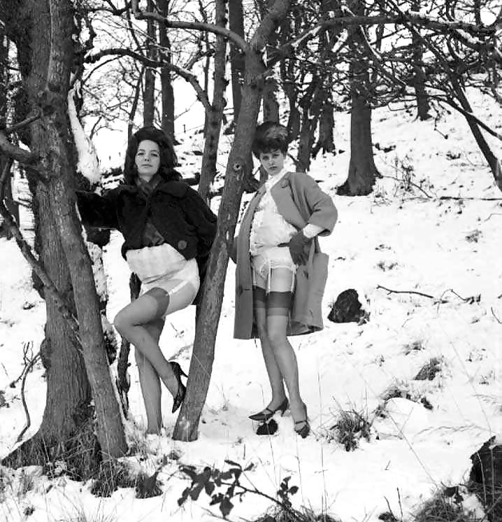 Vintage ladies-white panties and snow! #33602709