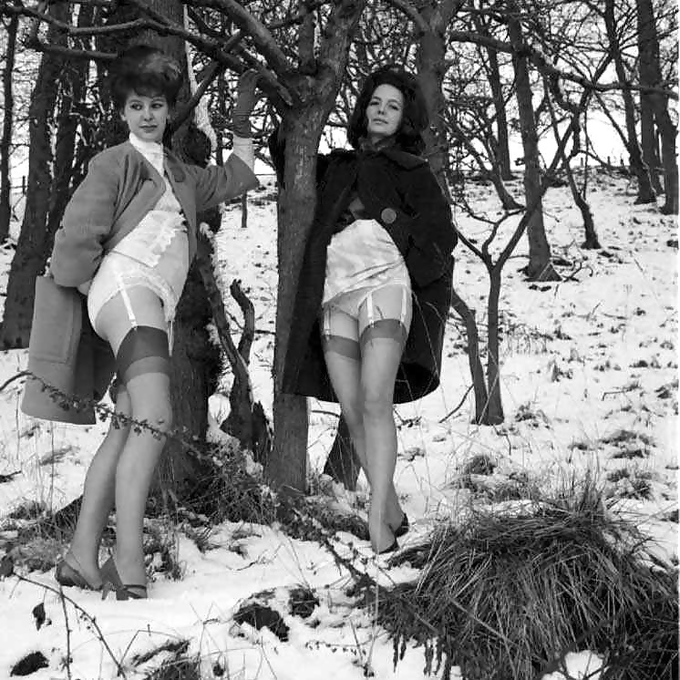 Vintage ladies-white panties and snow! #33602718