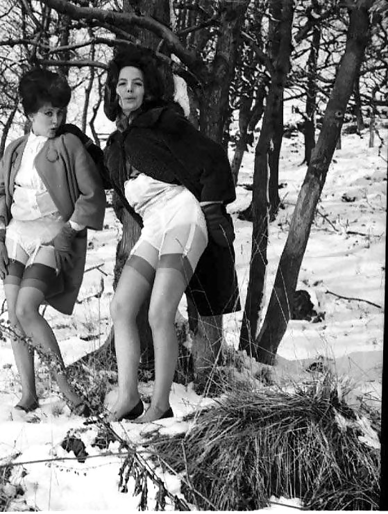 Vintage ladies-white panties and snow! #33602720