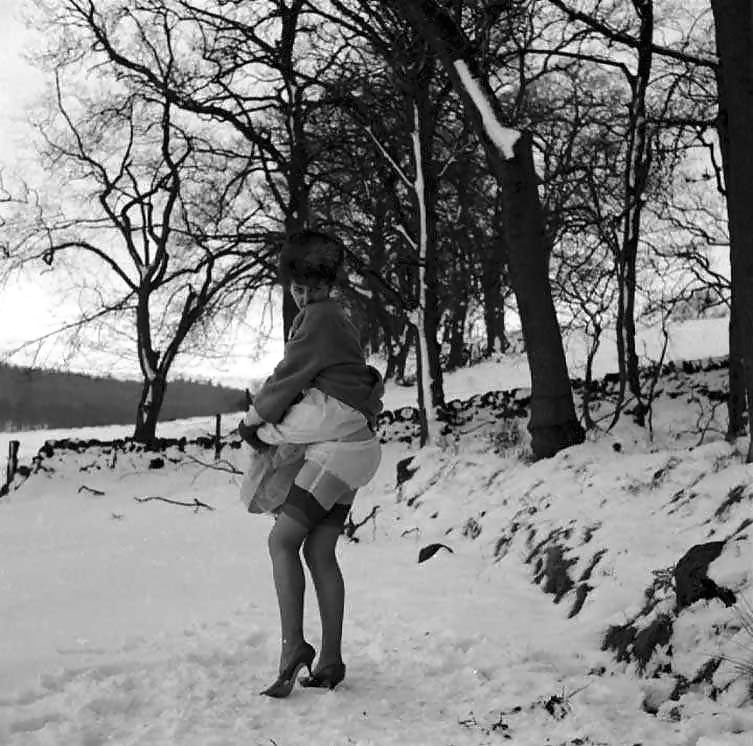 Vintage ladies-white panties and snow! #33602724