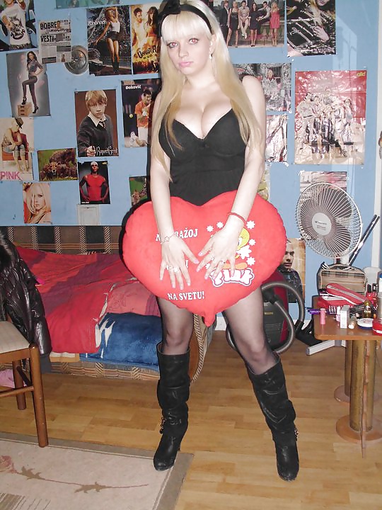 Big tits blonde Polish slag whore #24050926