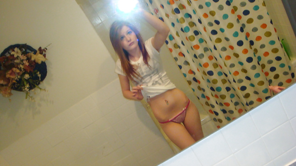 Young Skinny Girl Selfshots in Bath Room #41079565
