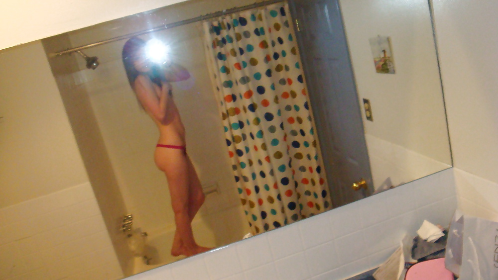 Young Skinny Girl Selfshots in Bath Room #41079590