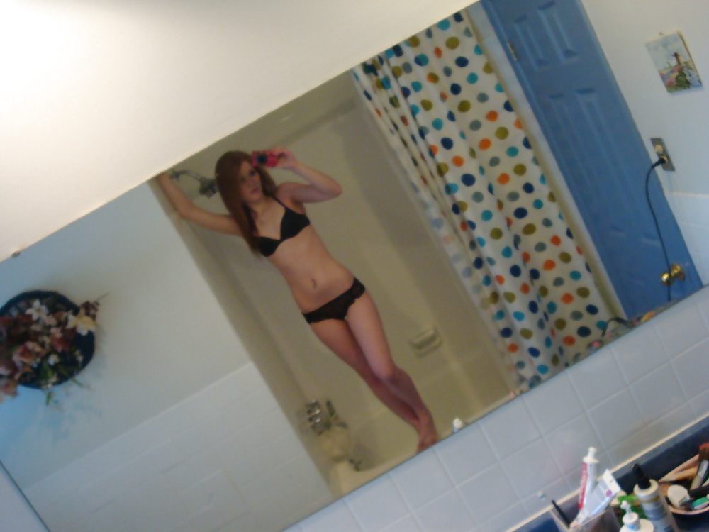Young Skinny Girl Selfshots in Bath Room #41079611