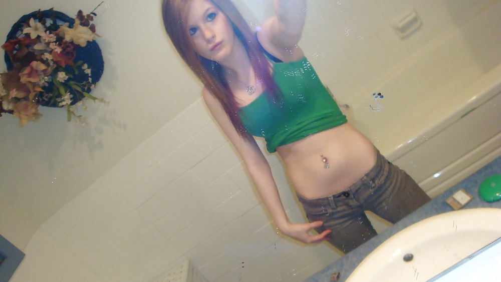 Young Skinny Girl Selfshots in Bath Room #41079666